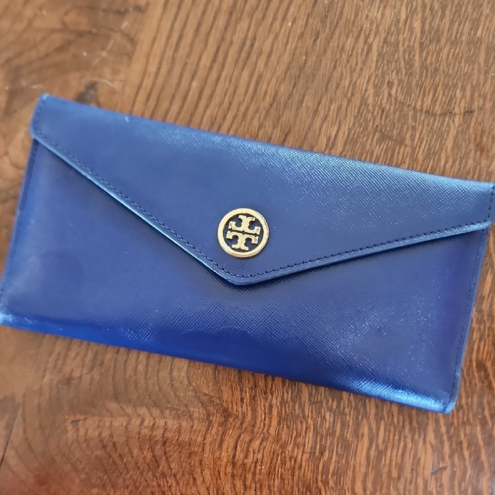 Tory Burch Blue Envelope Clutch